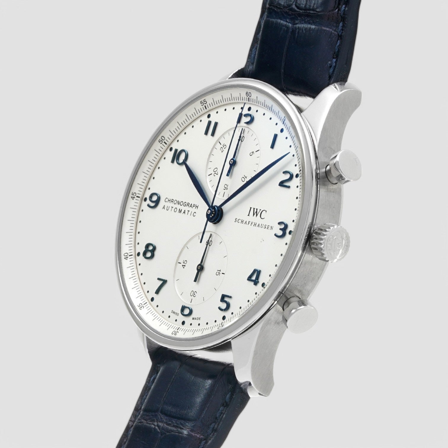 Portuguese Chronograph SS Silver Dial / Blue Numerals