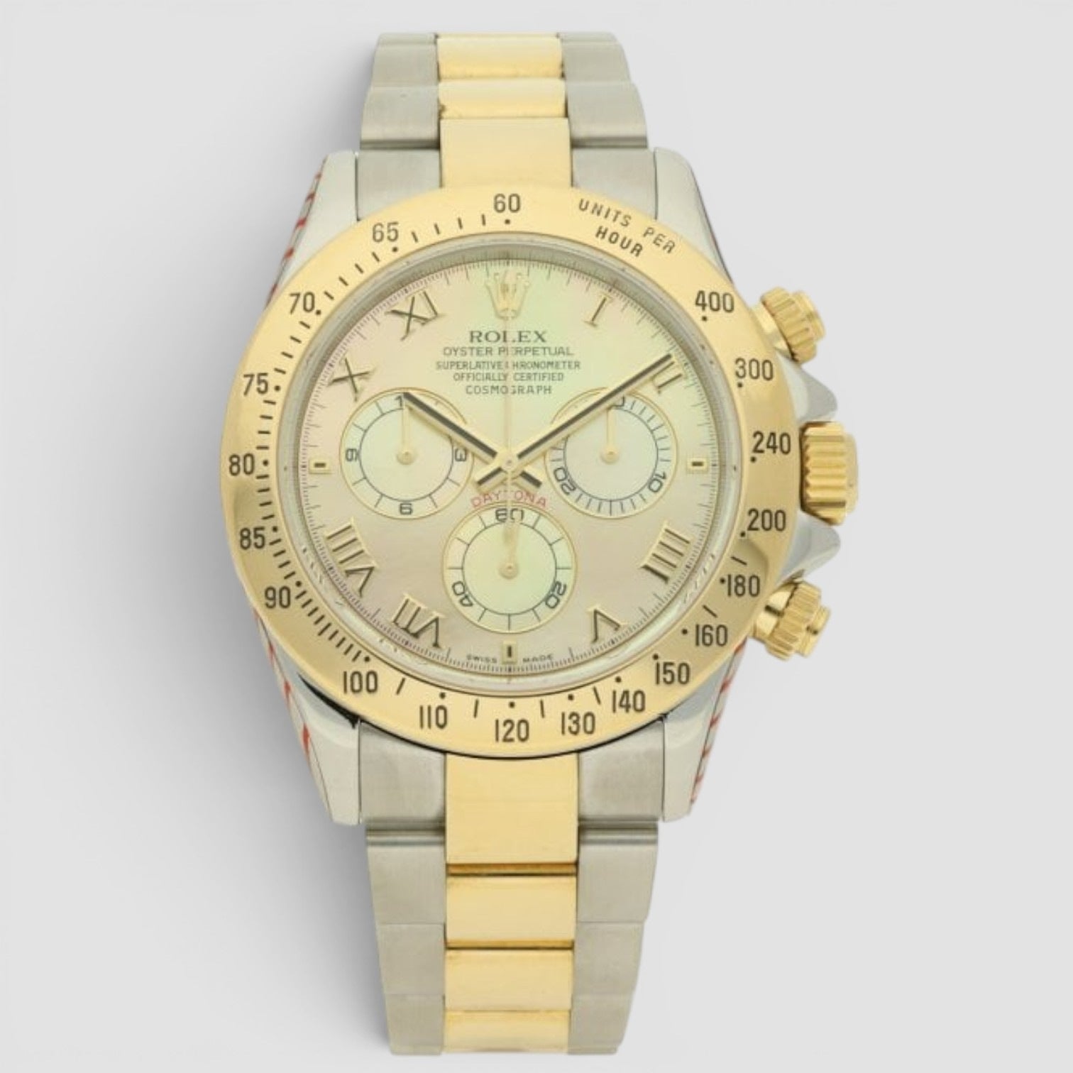 Cosmograph Daytona 40mm Steel & Yellow Gold Mother-of-Pearl Roman Dial
