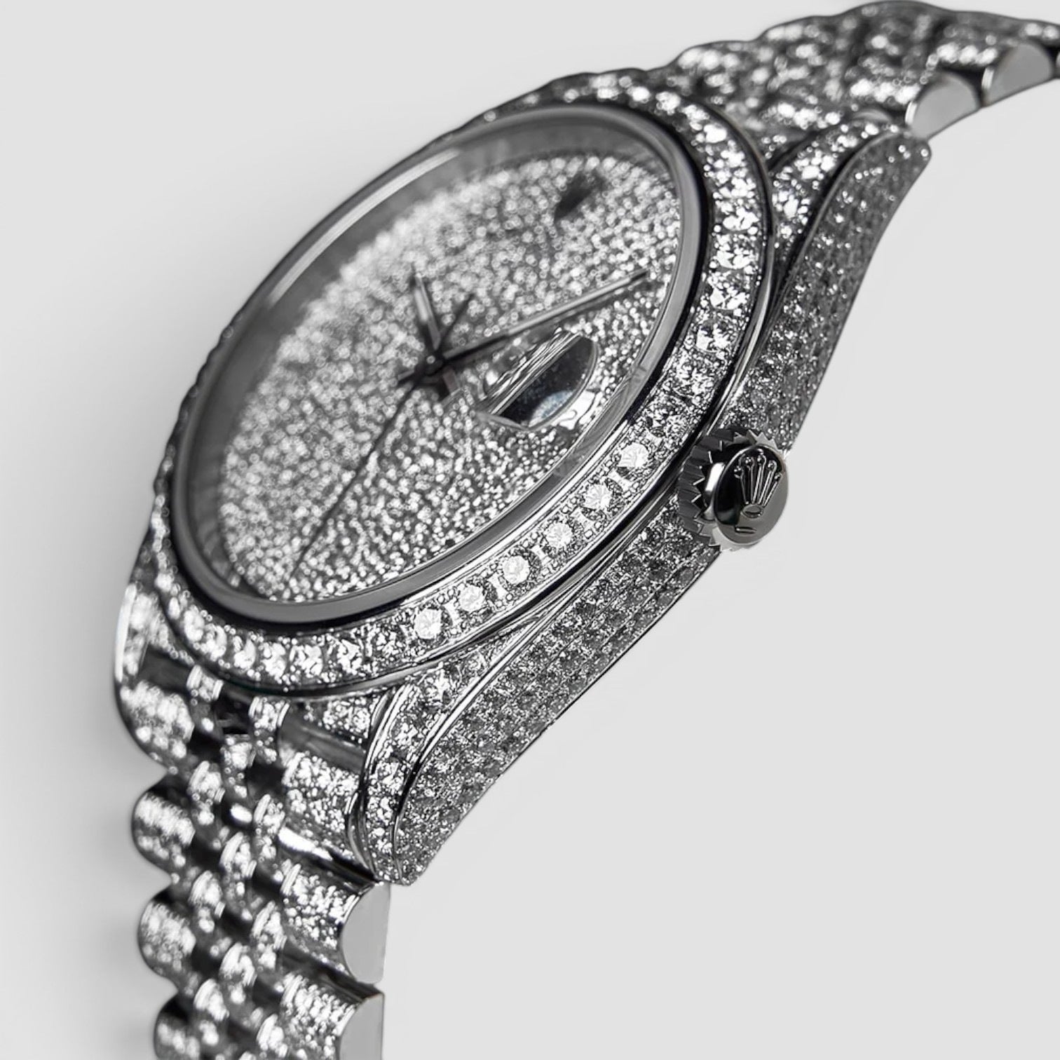 Datejust 41mm Stainless Steel Fully Custom Diamond-Set "Covert" Dial