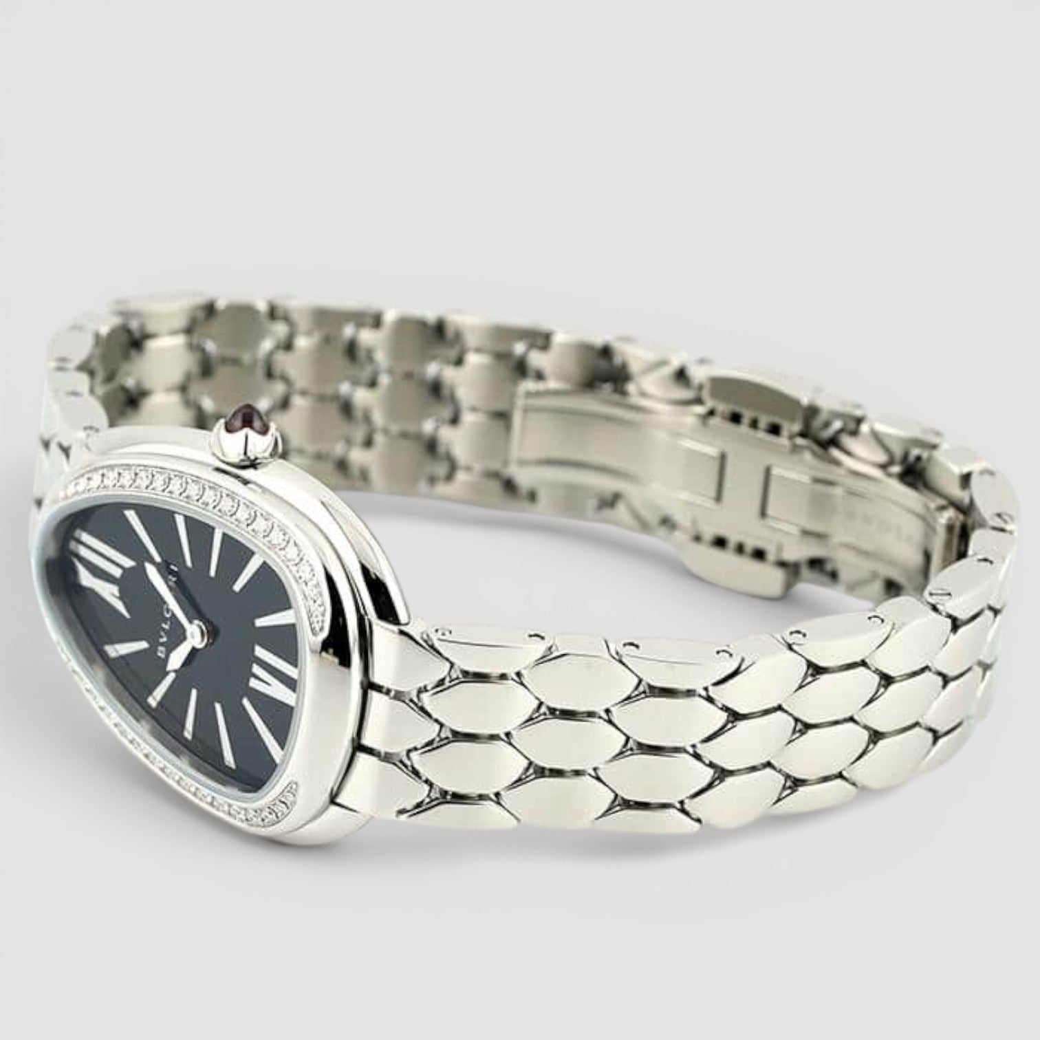 Serpenti Seduttori Stainless Steel Diamond Black Lacquered Dial