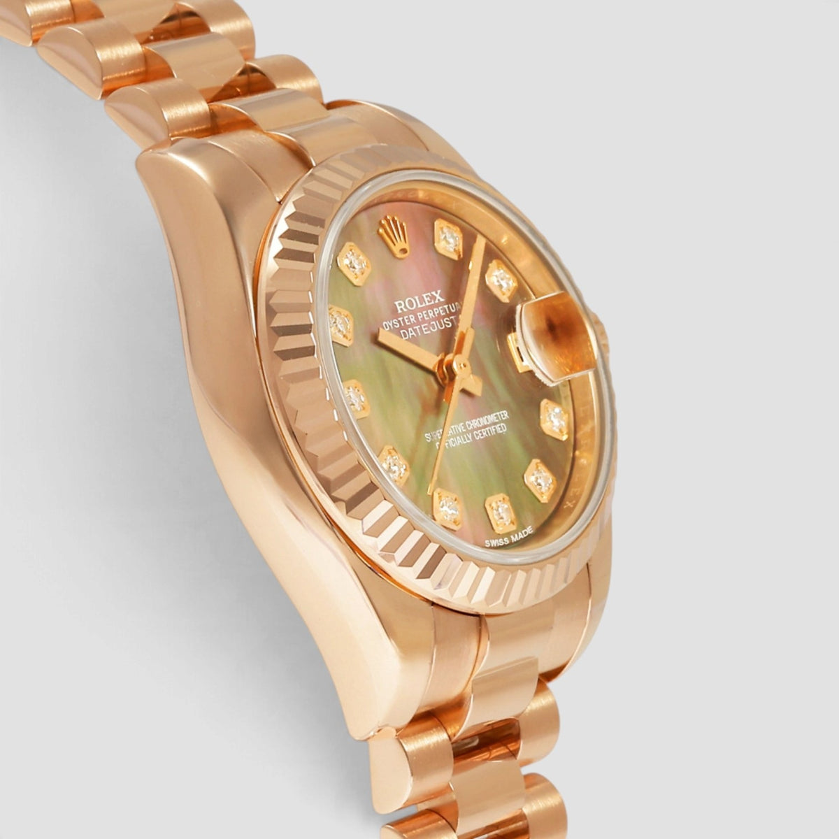 Lady-Datejust 26 Dark Mother-of-Pearl Diamond Dial