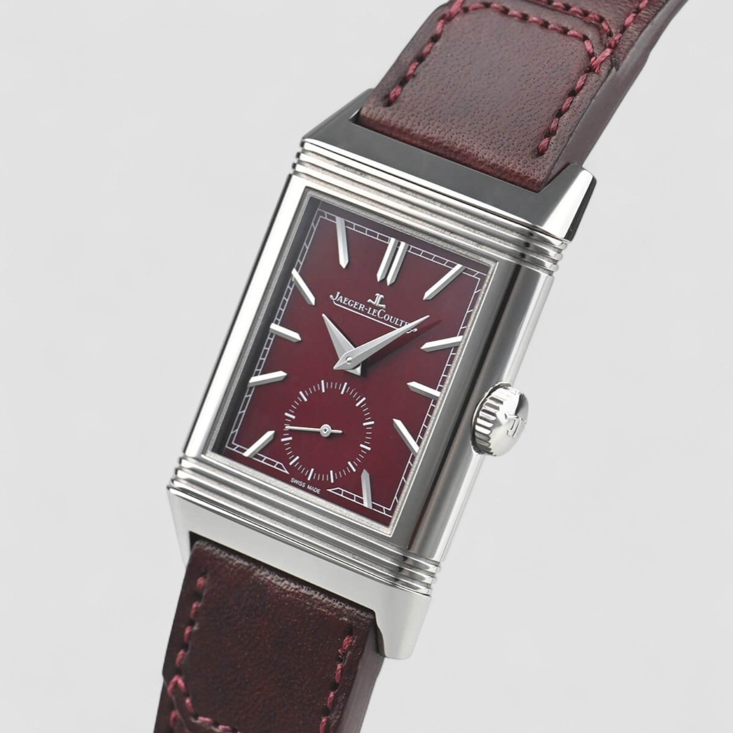 Reverso Tribute Small Seconds SS Burgundy Dial