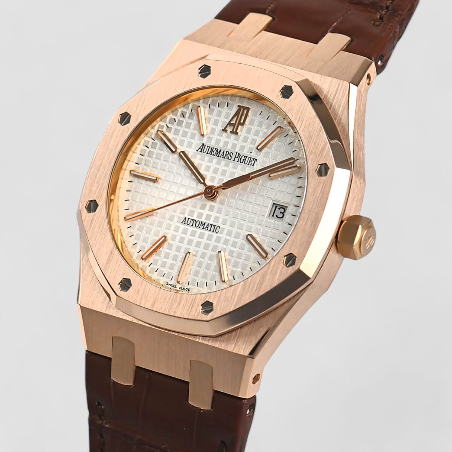 Royal Oak Jumbo White Dial 18K Rose Gold
