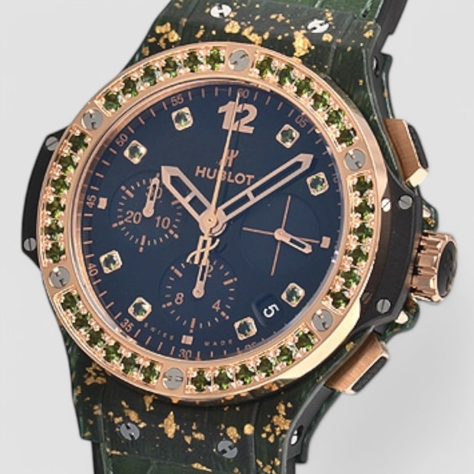 Big Bang Gold Linen Green Chronograph Automatic Watch