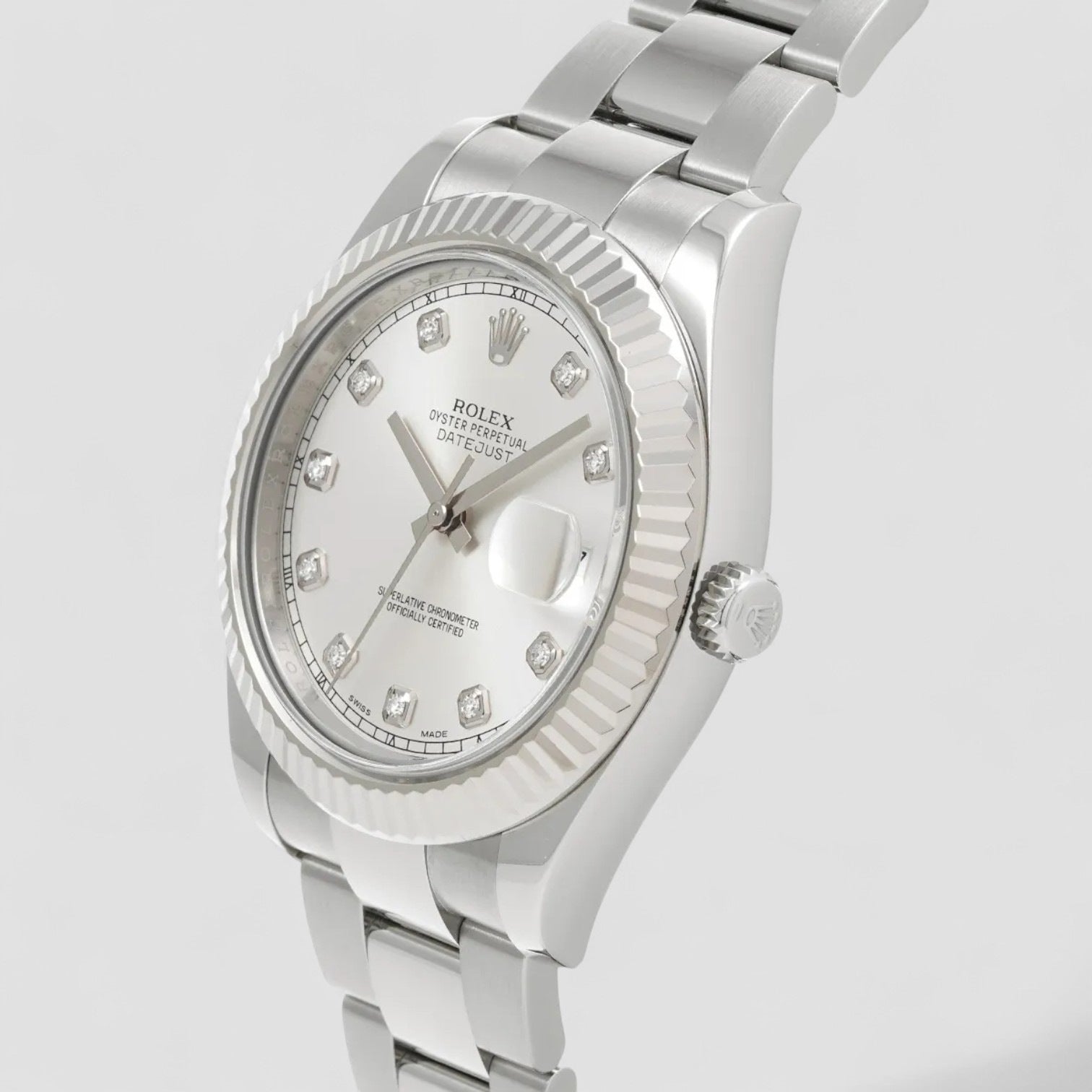 Datejust II Automatic Chronometer Diamond Silver Dial Men's Watch