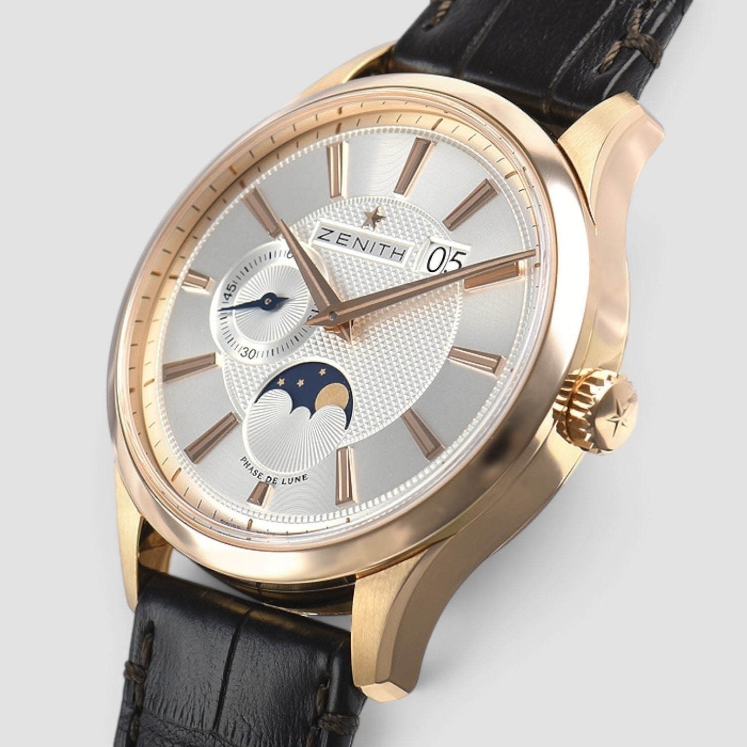 Captain Moonphase 40mm Rose Gold Silver Dial