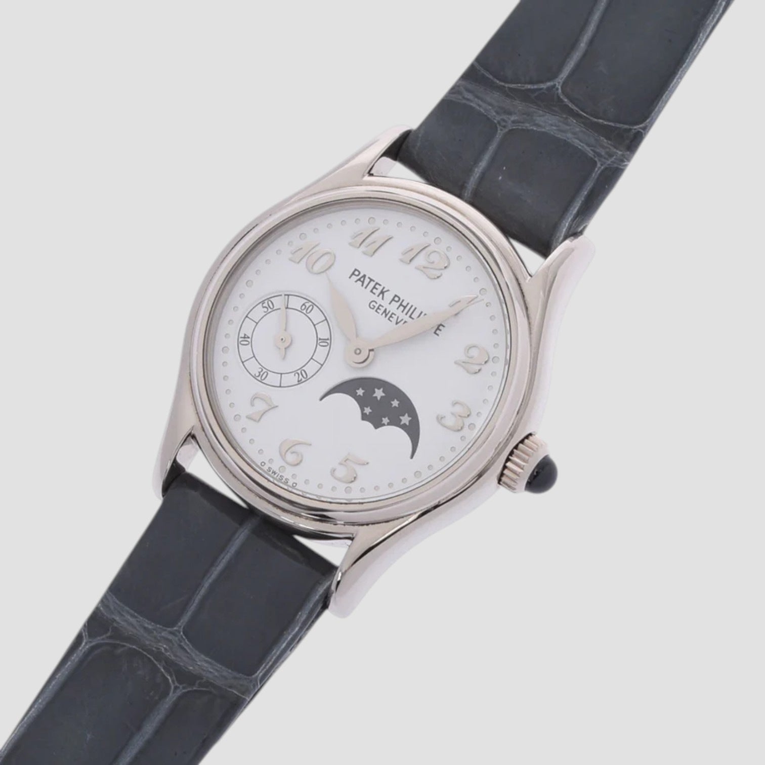 Calatrava 26mm Manual 18k White Gold Leather Strap