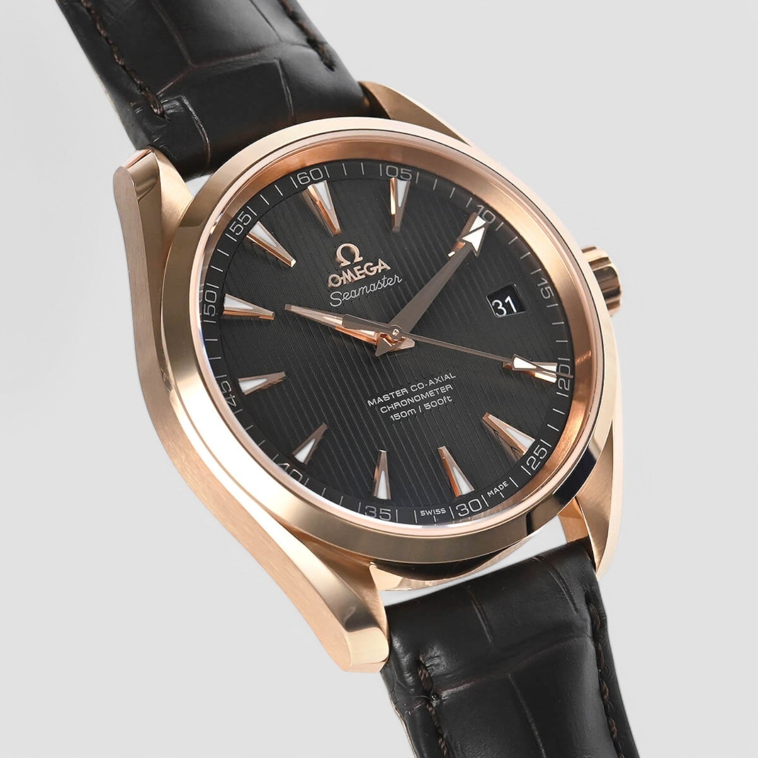 Aqua Terra Brown Dial Rose Gold 42MM