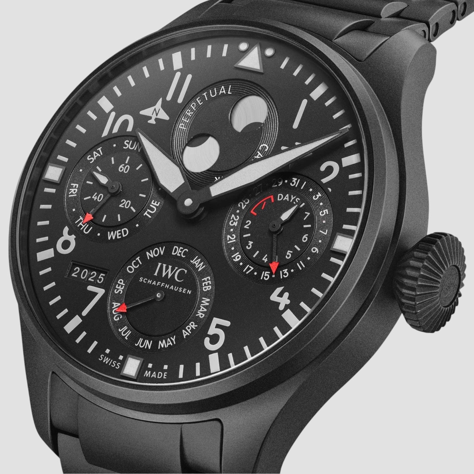 Schaffhausen Big Pilots Watch Perpetual Calendar TOP GUN Ceratanium Automatic