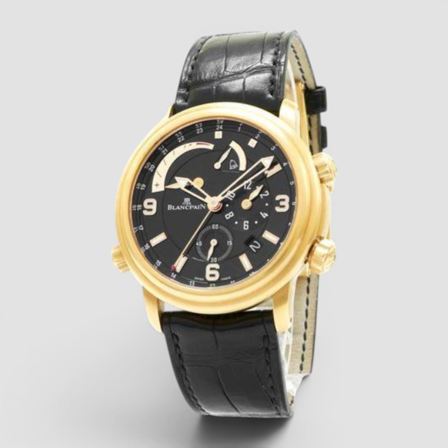 Léman Réveil GMT 40mm Rose Gold Black Dial