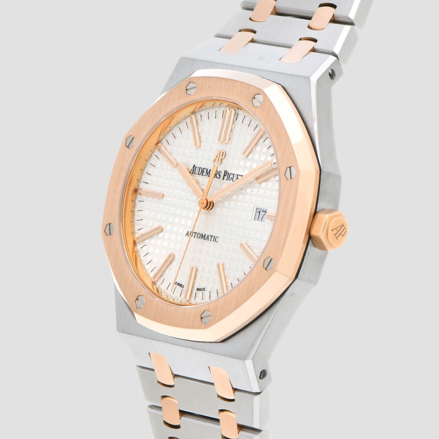 Royal Oak 15400 Rose Gold/ SS Silver Dial SS RARE