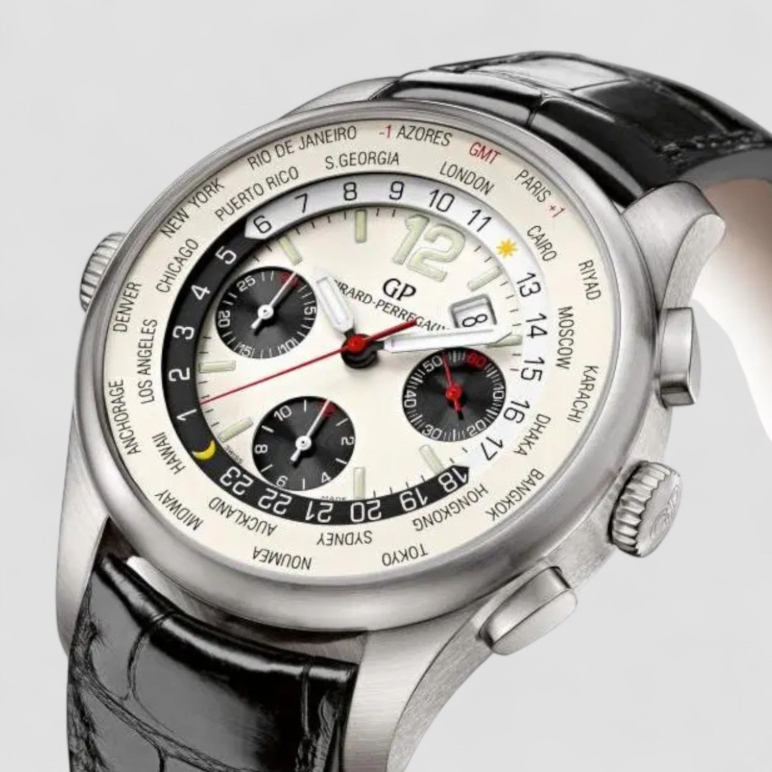 Worldtime Silver Dial Chronograph Men's Watch