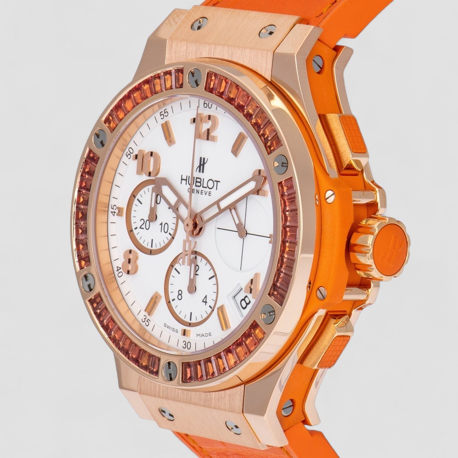 Big Bang Automatic Chronograph 18k Rose Gold Tutti Frutti Orange Ladies Watch