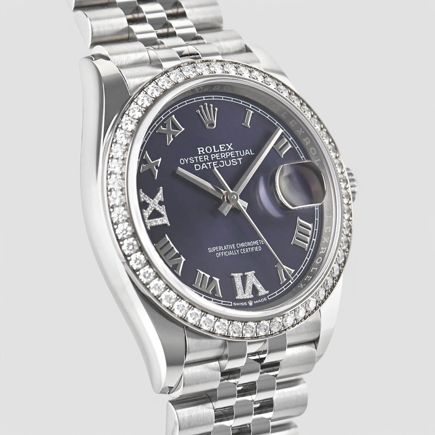 Datejust Aubergine Roman VI/IX Diamond White Gold 36mm