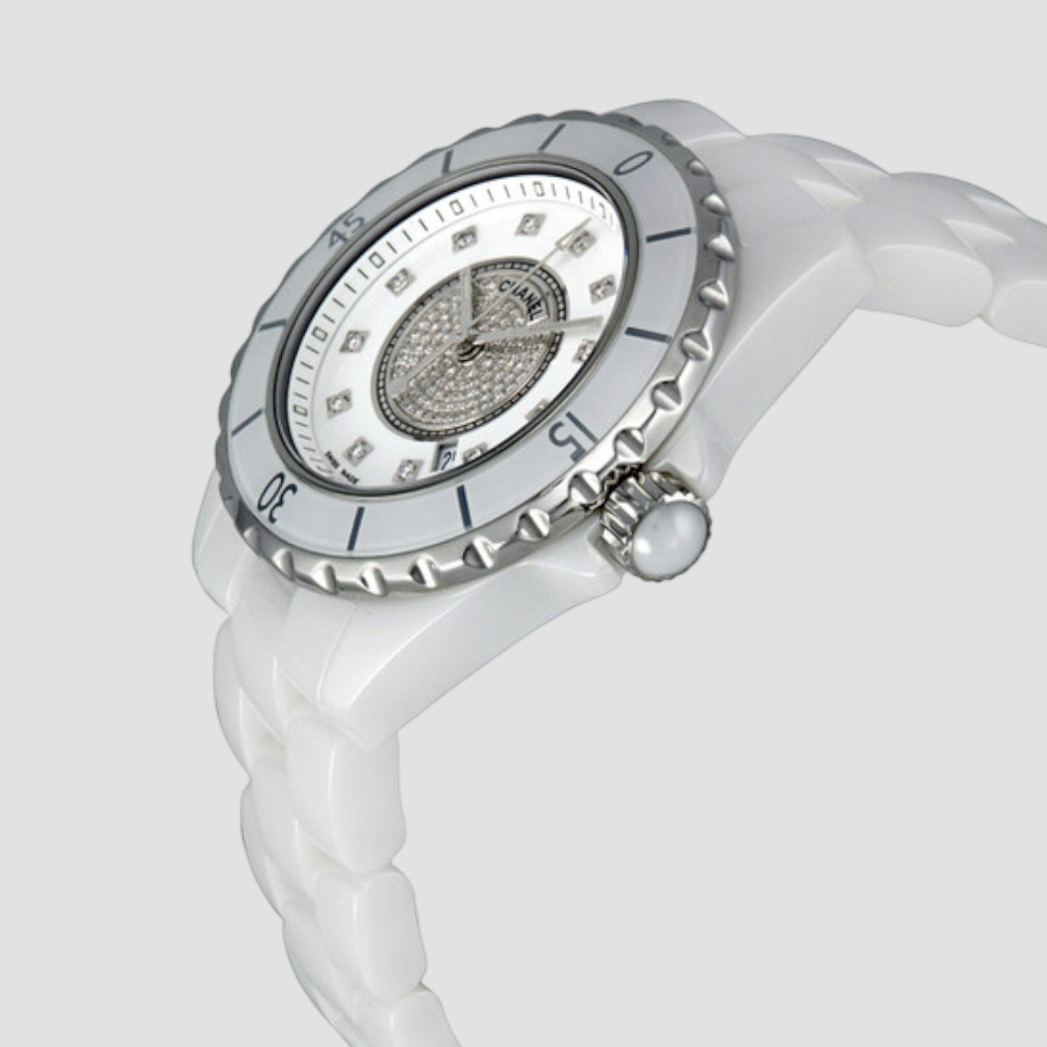 J12 White Diamond Pave Ladies Watch