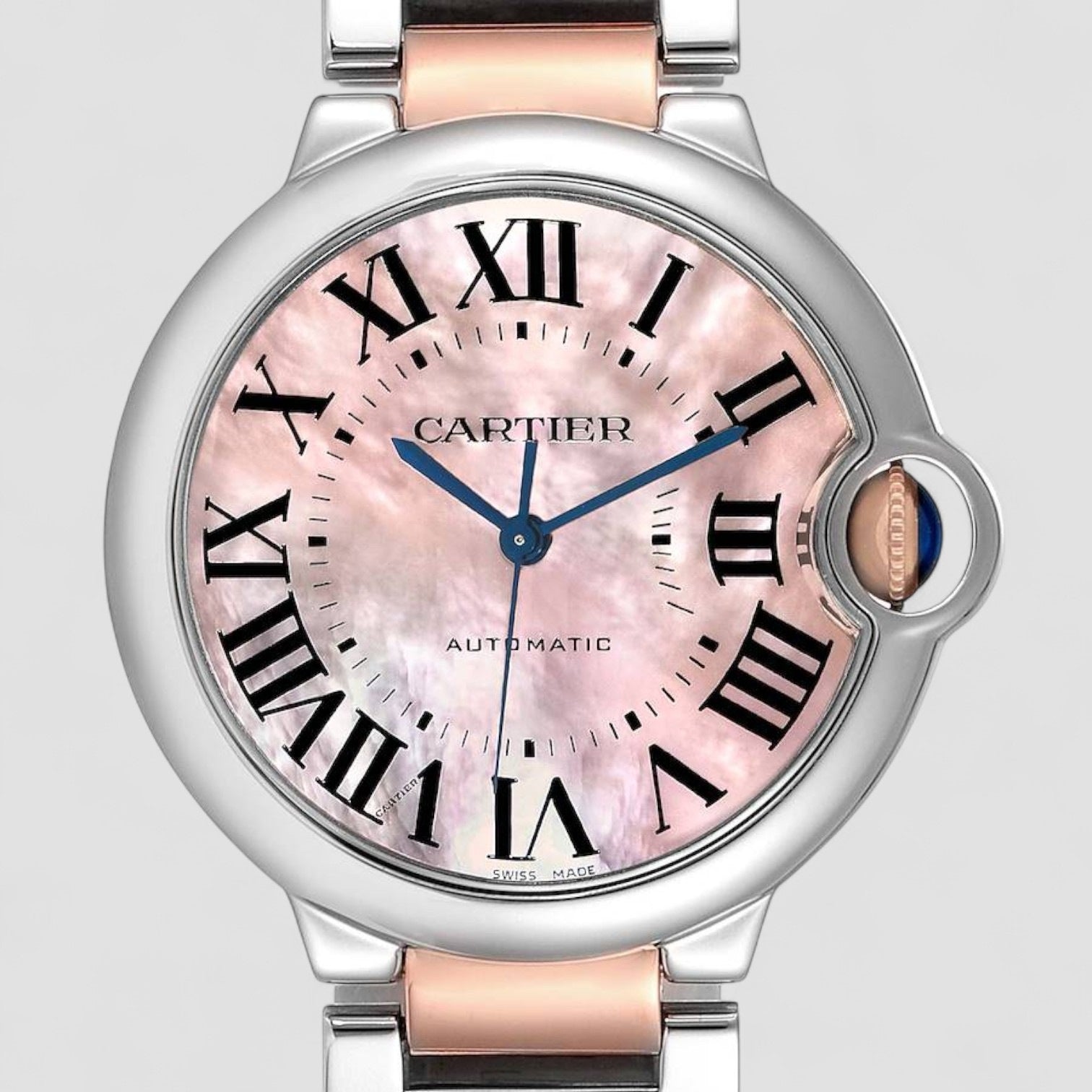 Ballon Bleu 36mm Steel Rose Gold Mother of Pearl Ladies Watch