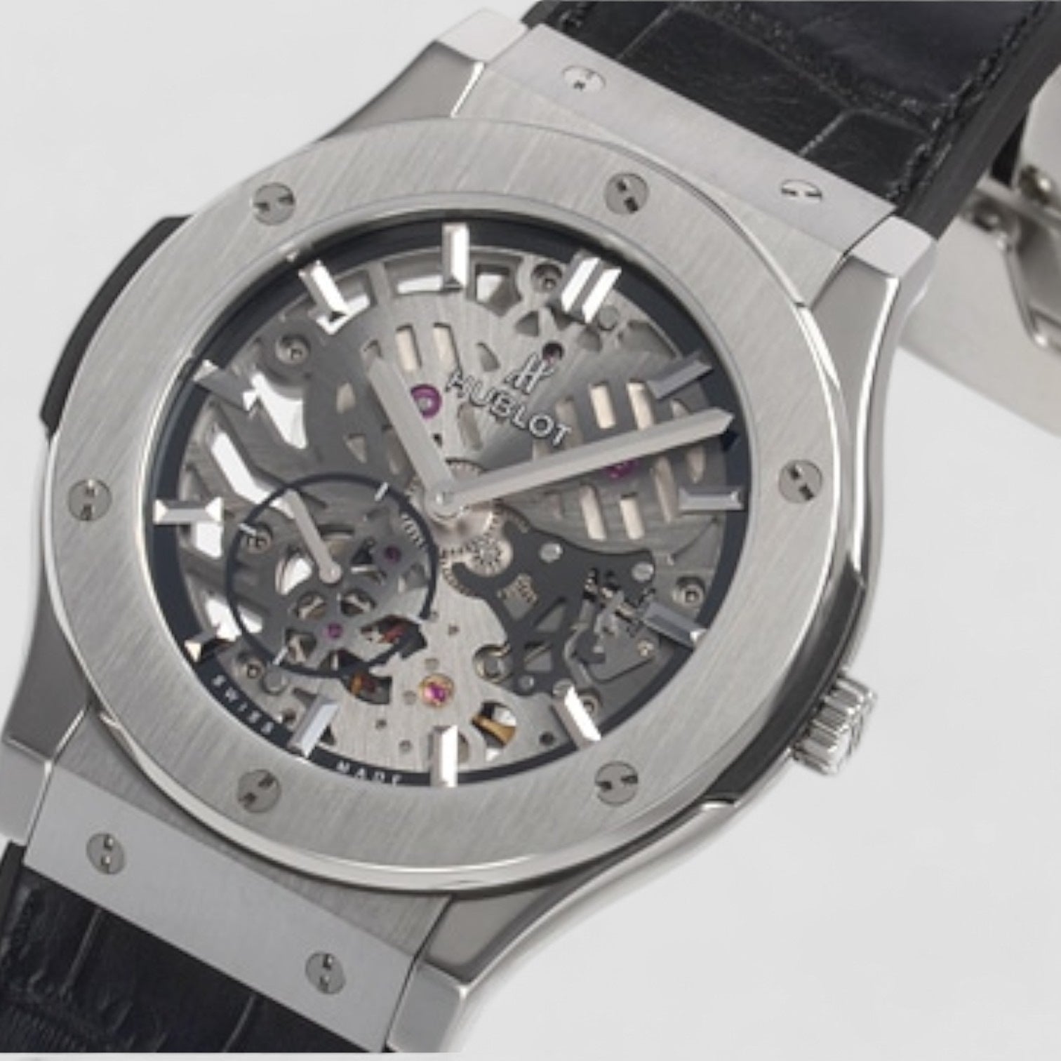 Classic Fusion Classico Skeleton Index Titanium & Leather 45mm