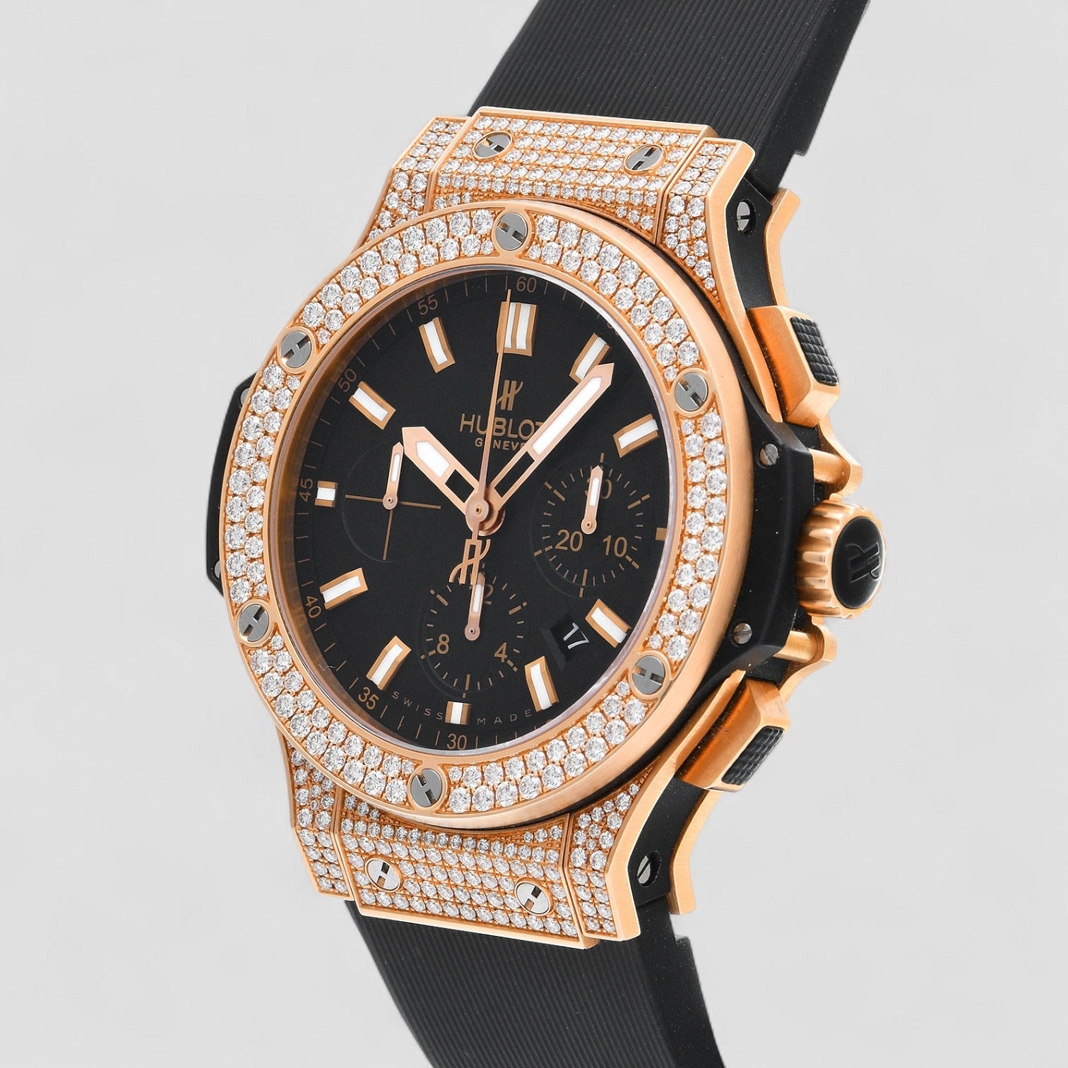 Big Bang 18kt Rose Gold Diamond Automatic Chronograph Watch