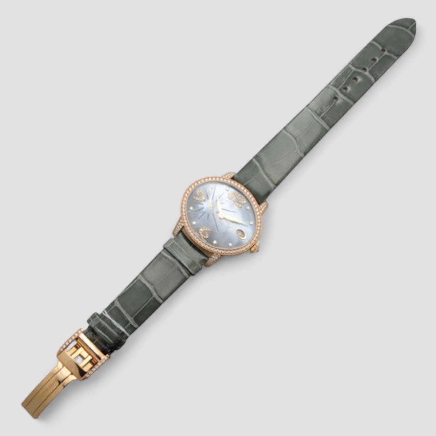 Cats Eye Automatic Diamond Blue Dial Ladies Watch