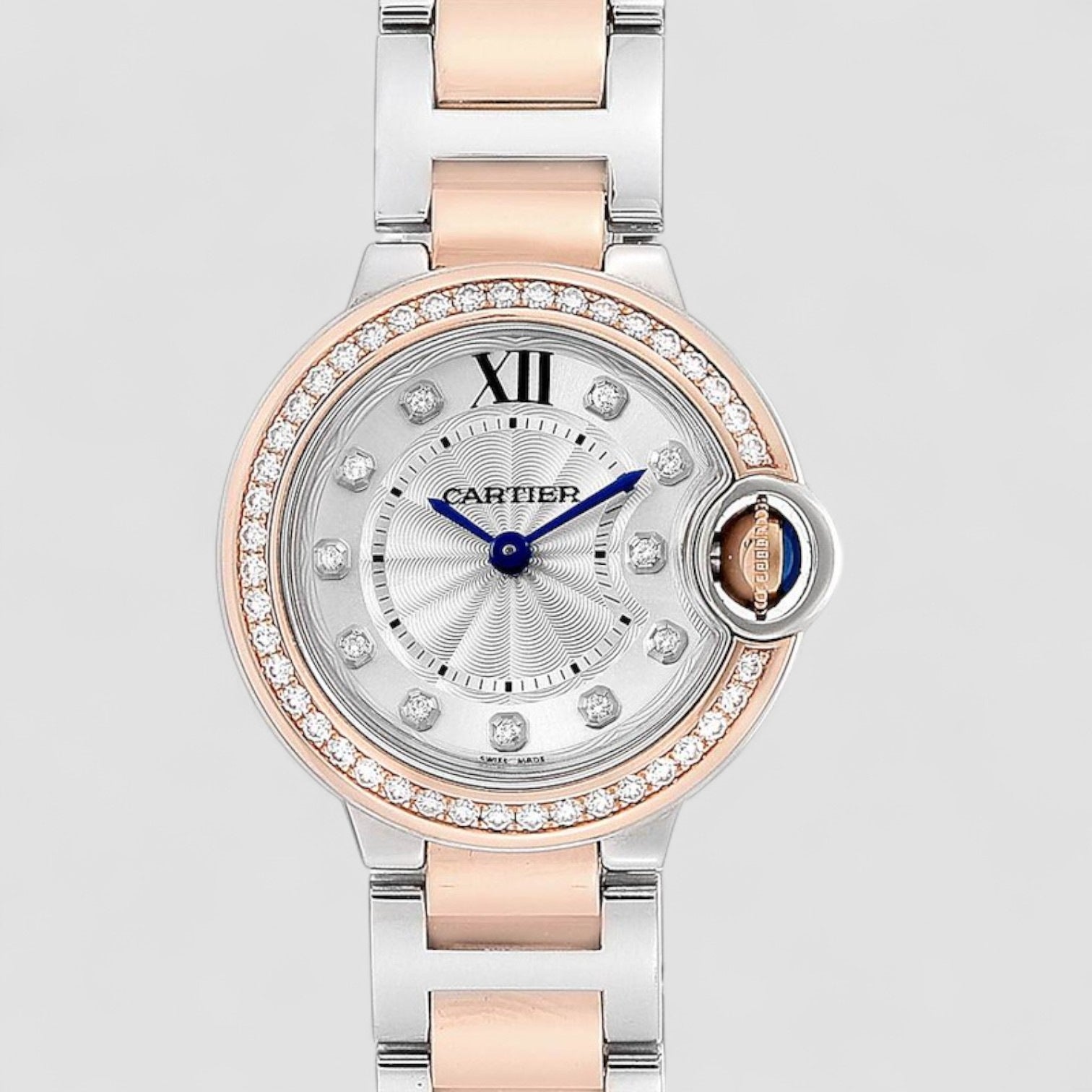 Ballon Bleu Steel Rose Gold Diamond Ladies Watch