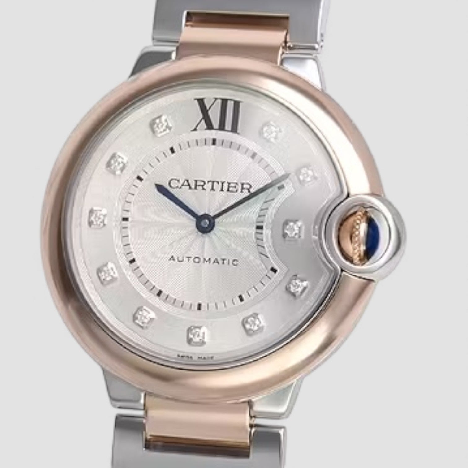 Ballon Bleu 18k Pink 36 Mm Diamonds Gold