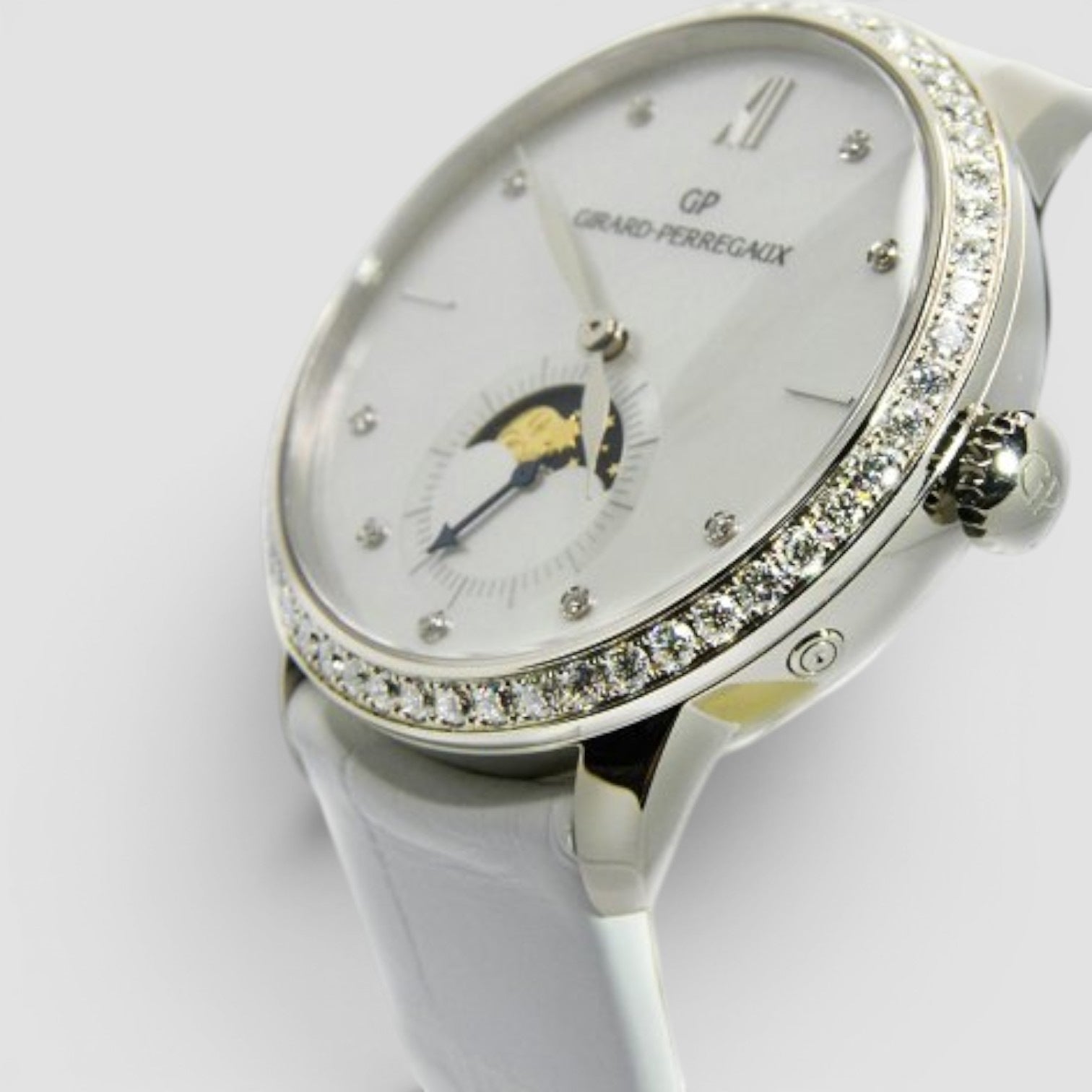 1966 Moon Phase 18K White Gold Diamond Mother-of-Pearl Dial