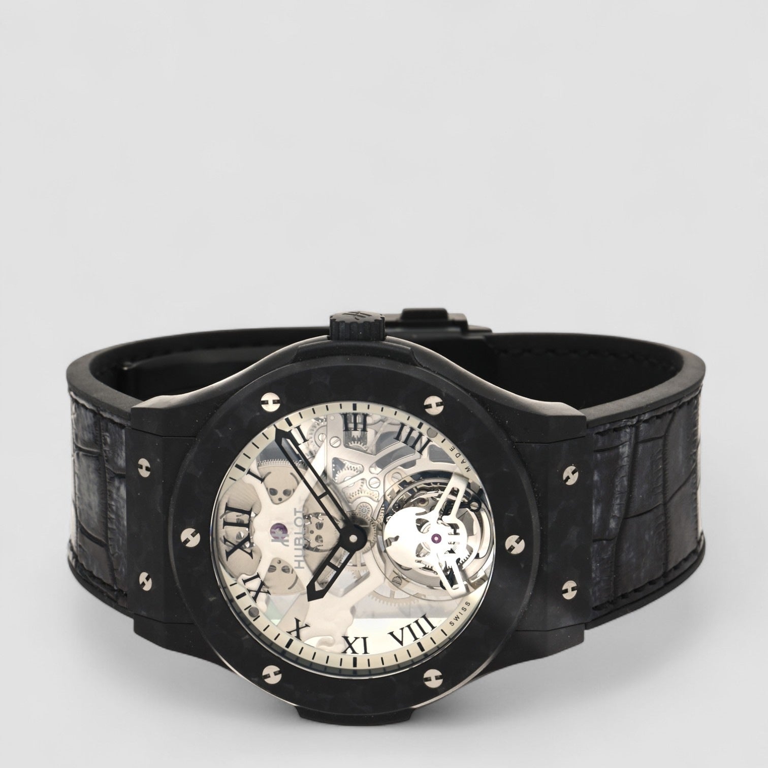 Classic Fusion Tourbillon Skull Dial Skeleton Black Ceramic 45mm