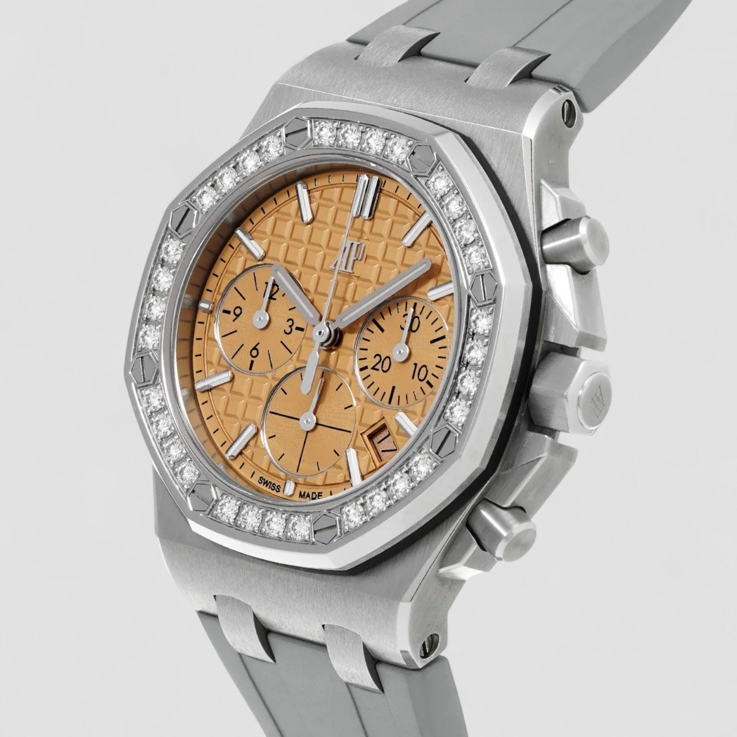 Royal Oak Offshore Chronograph Automatic Diamond Pink Dial Ladies Watch