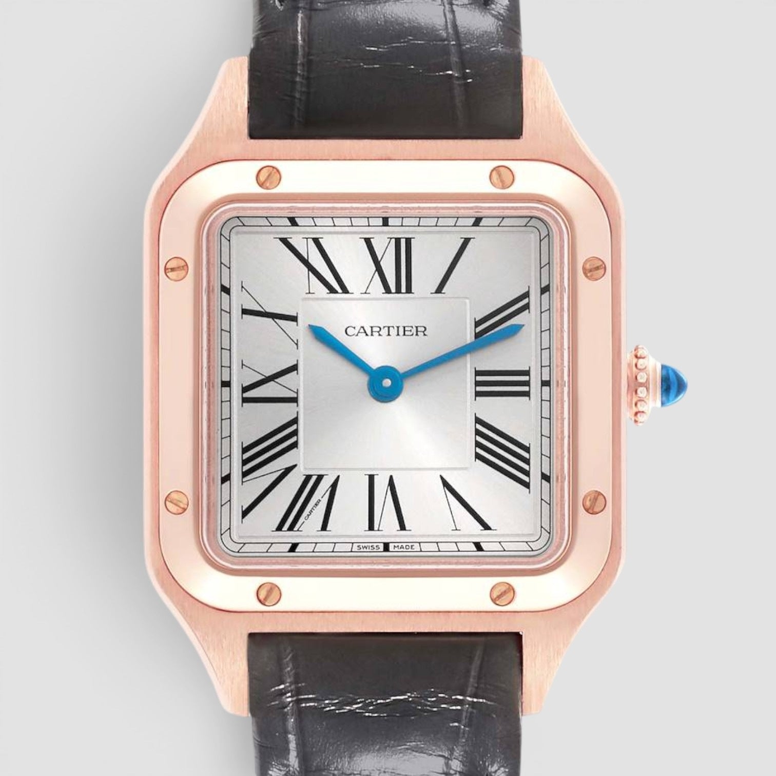 Santos-Dumont Small 18K Rose Gold Silver Dial