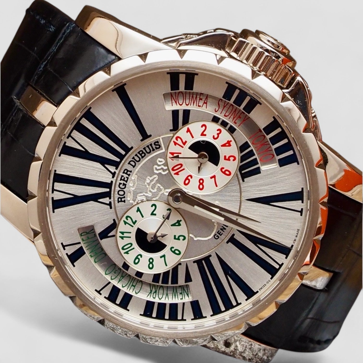 Excalibur Triple Time Zone Limited Edition White Gold 45mm