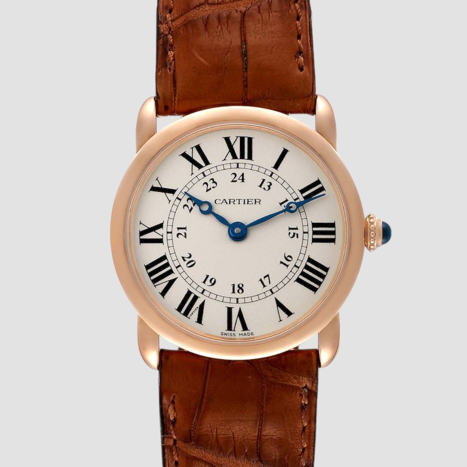 Ronde Louis 18K Rose Gold Silver Dial Ladies Watch