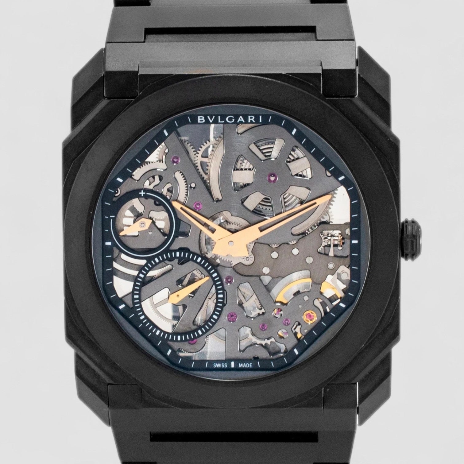 Octo Finissimo 40MM Titanium Black Ceramic Skeleton Watch