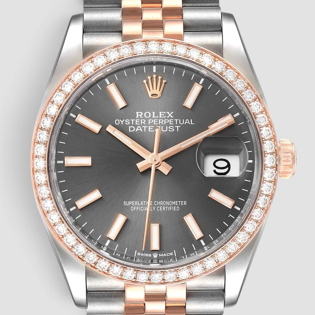 Datejust 36 Grey Rhodium Dial Jubilee
