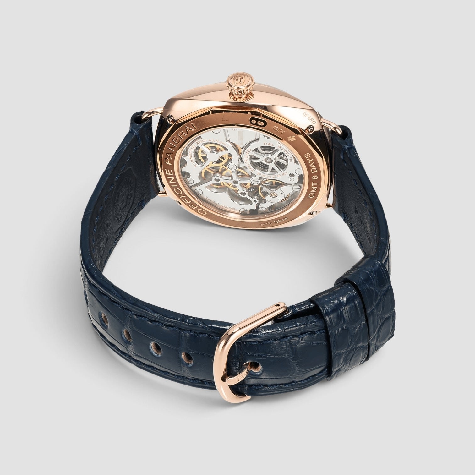 Radiomir 8 Days GMT Oro Rosso 45mm Rose Gold Blue Dial