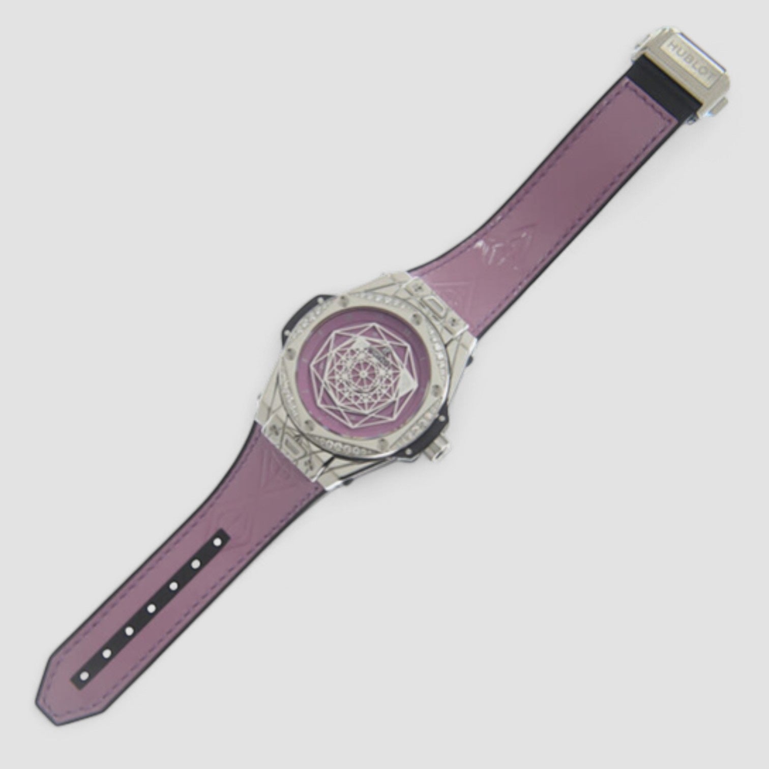 Big Bang Sang Bleu Automatic Diamond Purple Dial Ladies Watch