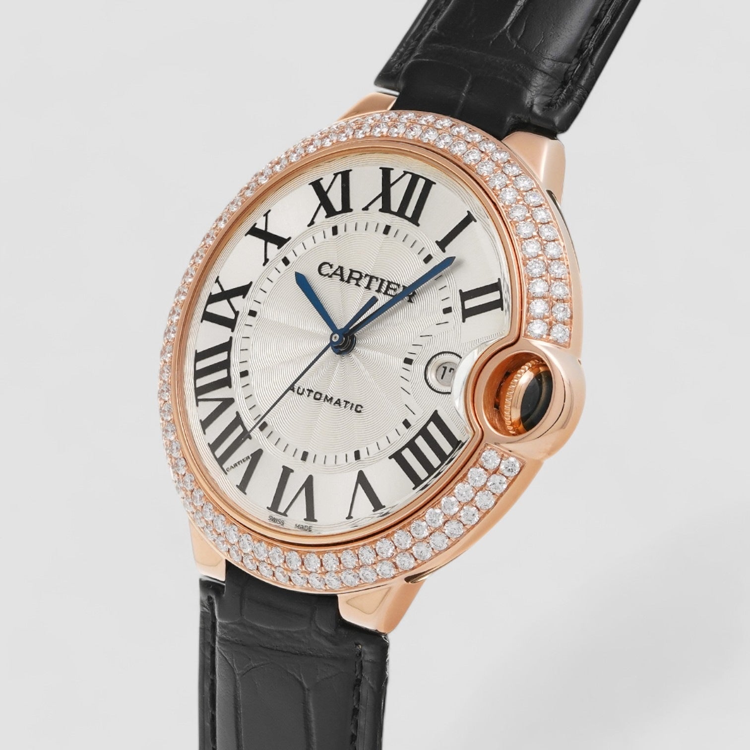 Ballon Bleu Silver Dial 18kt Rose Gold Diamond Bezel