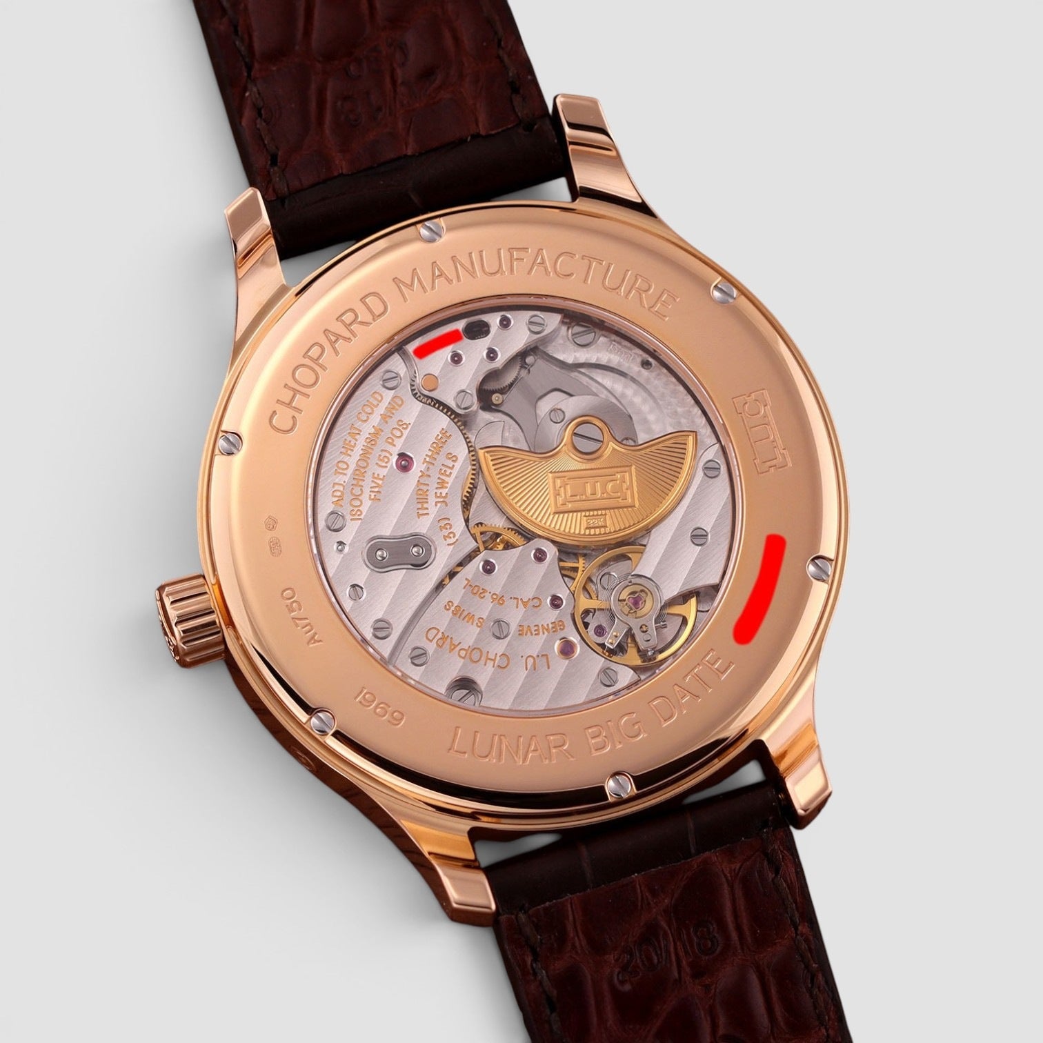 L.U.C Lunar Big Date 42mm 18K Rose Gold Silver Dial