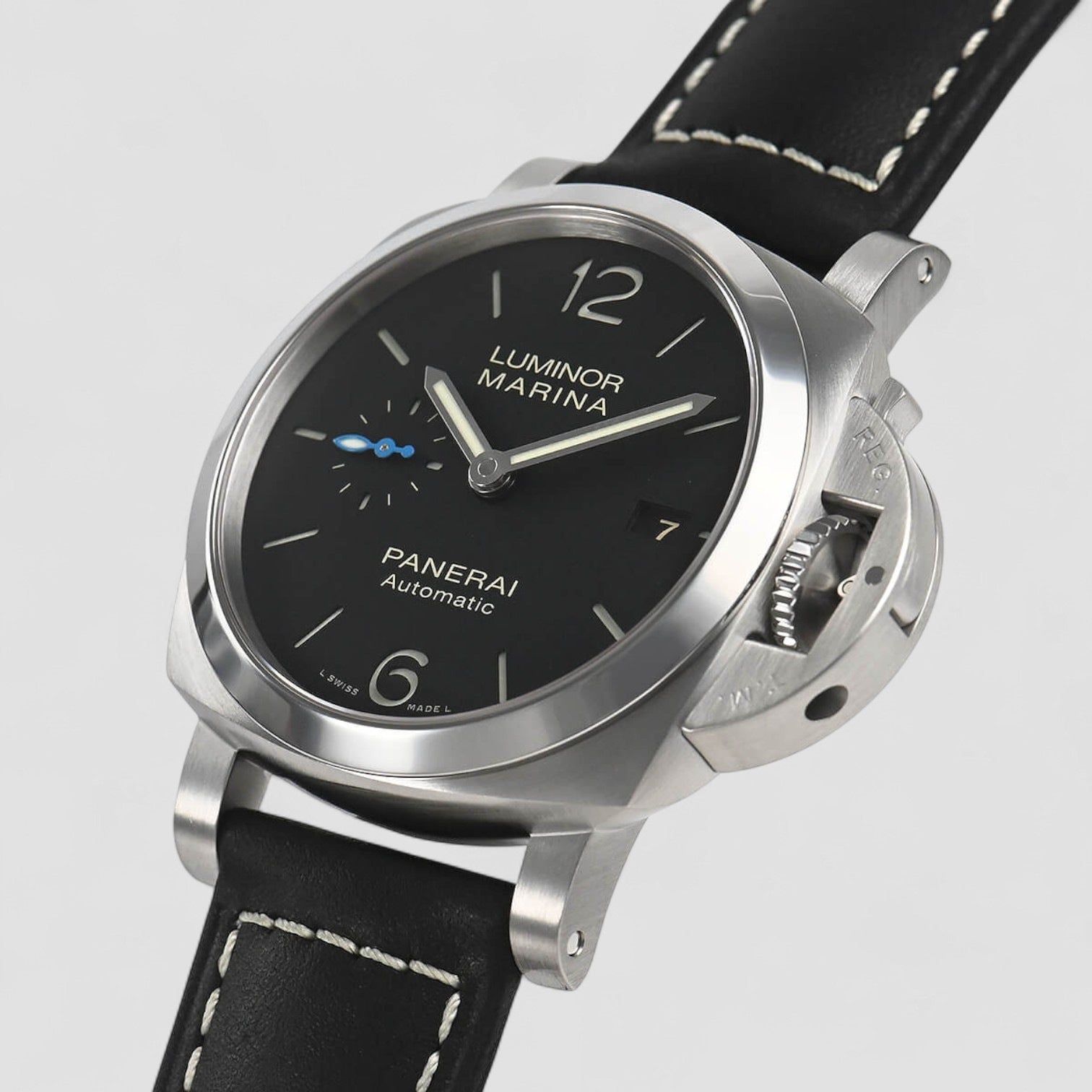 Luminor Marina Automatic Black Dial Black Leather Men's Watch 42mm