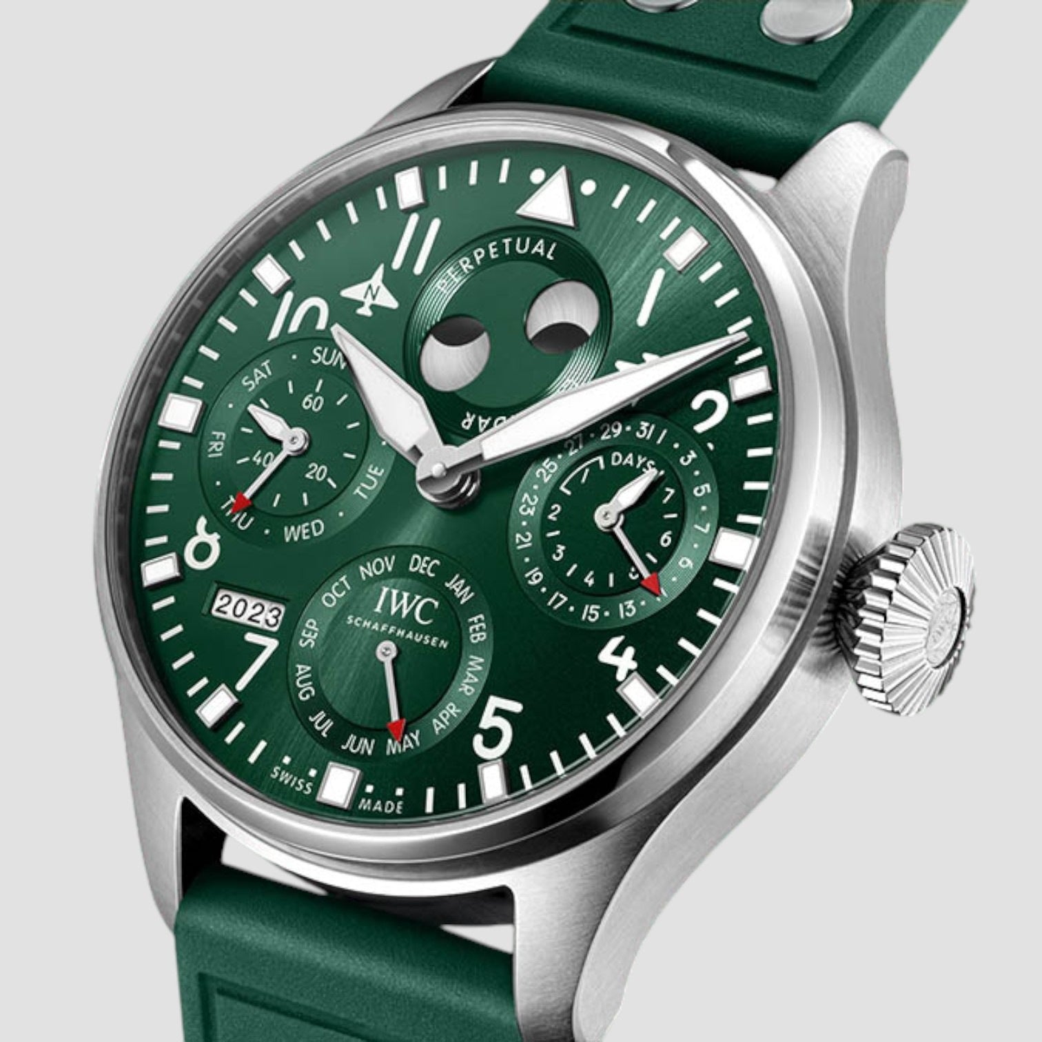 Big Pilot’s Watch Perpetual Calendar Green Dial Stainless Steel