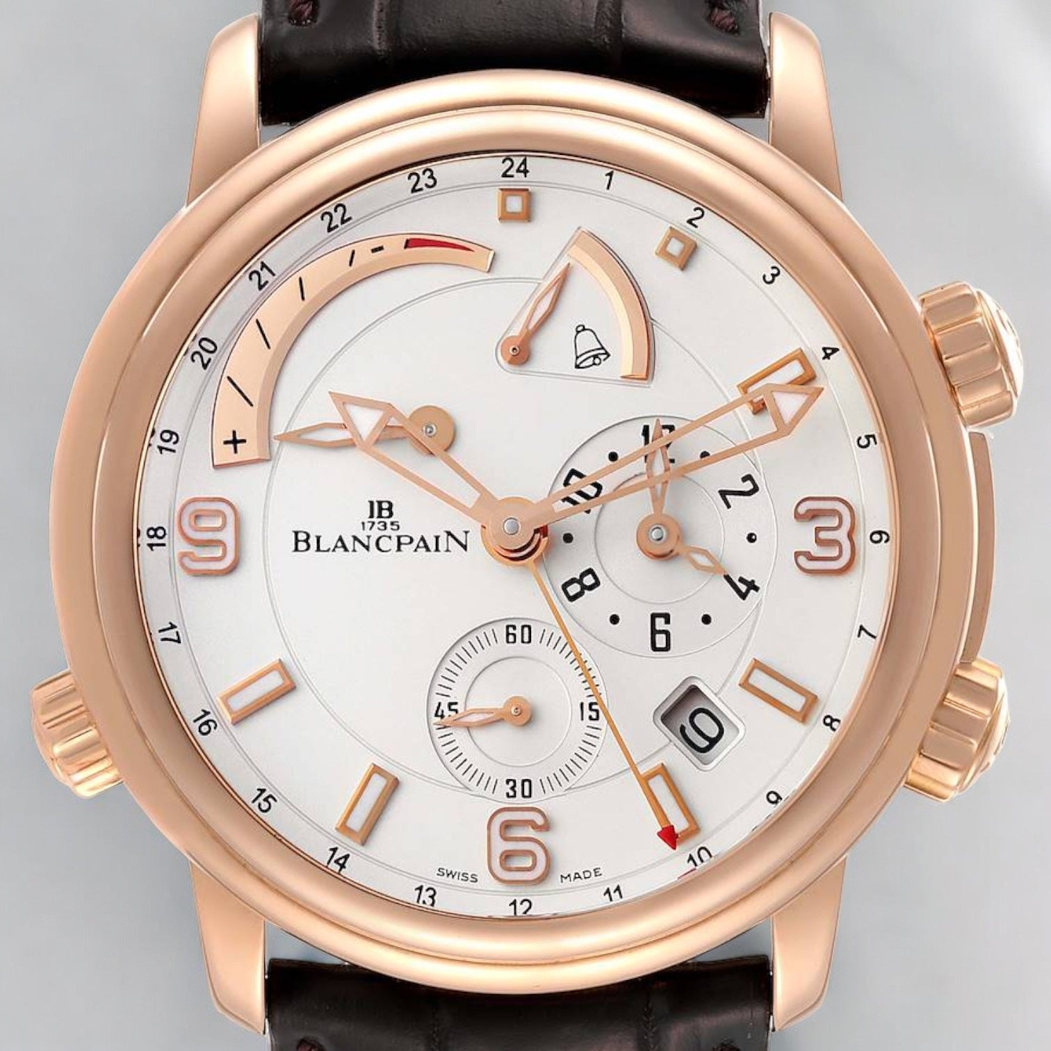 Leman Reveil GMT Alarm Rose Gold Mens Watch