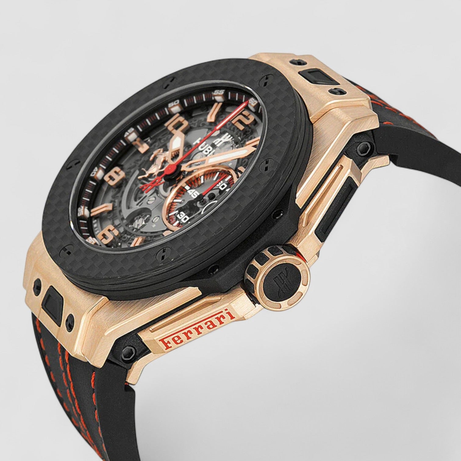 Ferrari King Automatic Openwork Dial 18kt Rose Gold Men's Watch