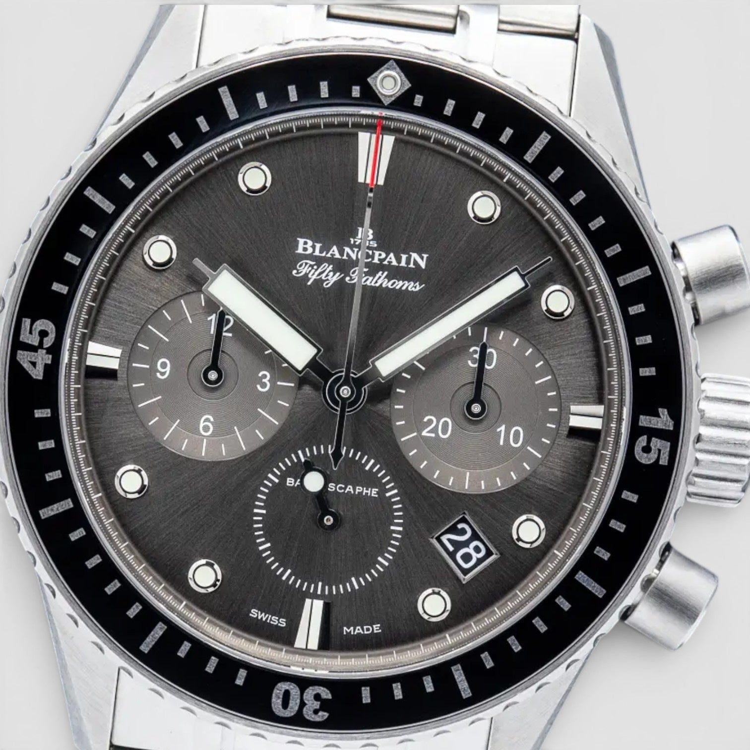 Fifty Fathoms Bathyscaphe Chronographe Flyback 43mm Steel Grey Dial