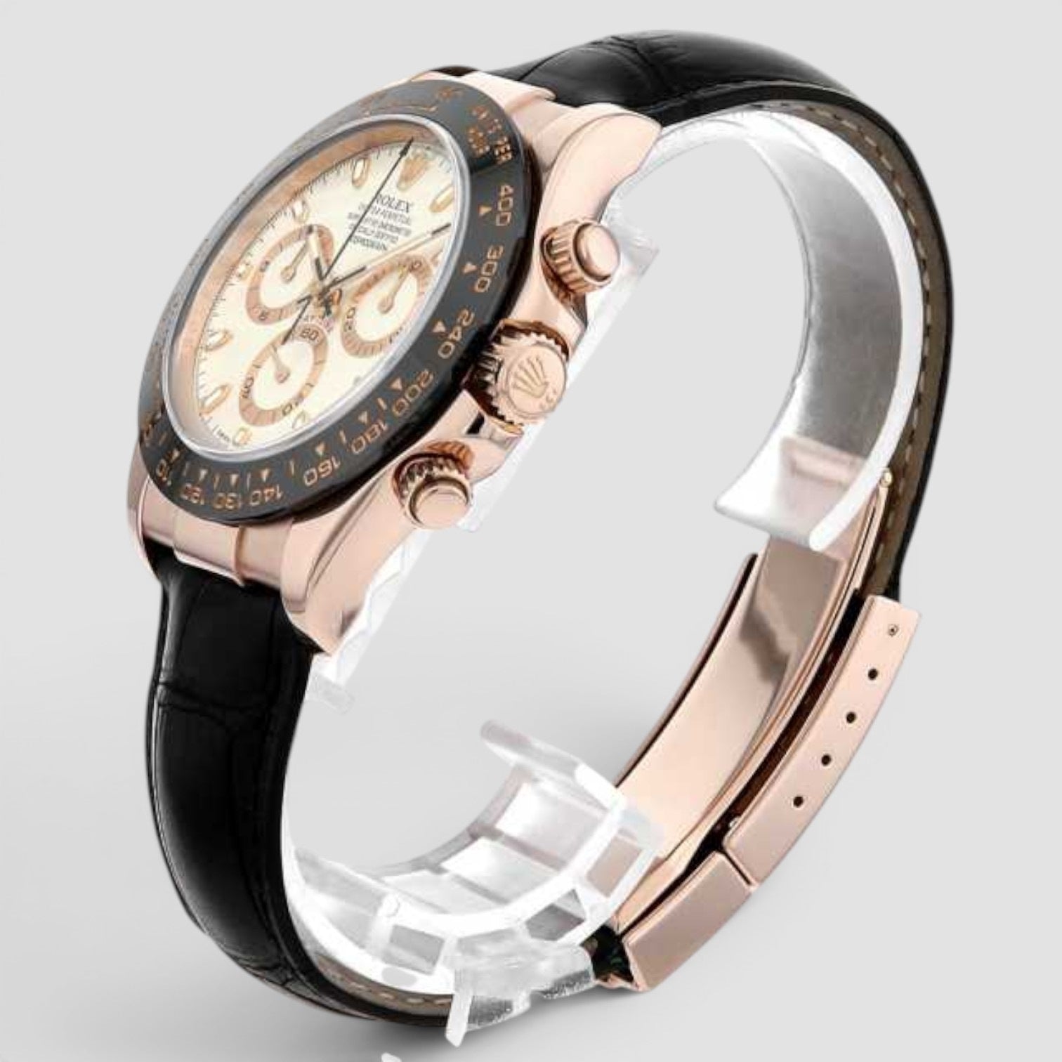 Cosmograph Daytona 18K Everose Gold Ivory Dial Black Cerachrom Bezel
