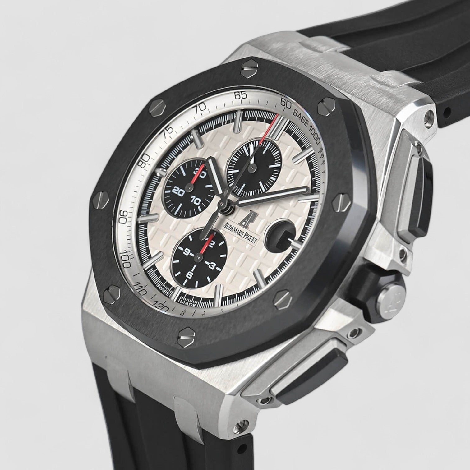Royal Oak Offshore Chronograph Silver Dial Ceramic Bezel SS
