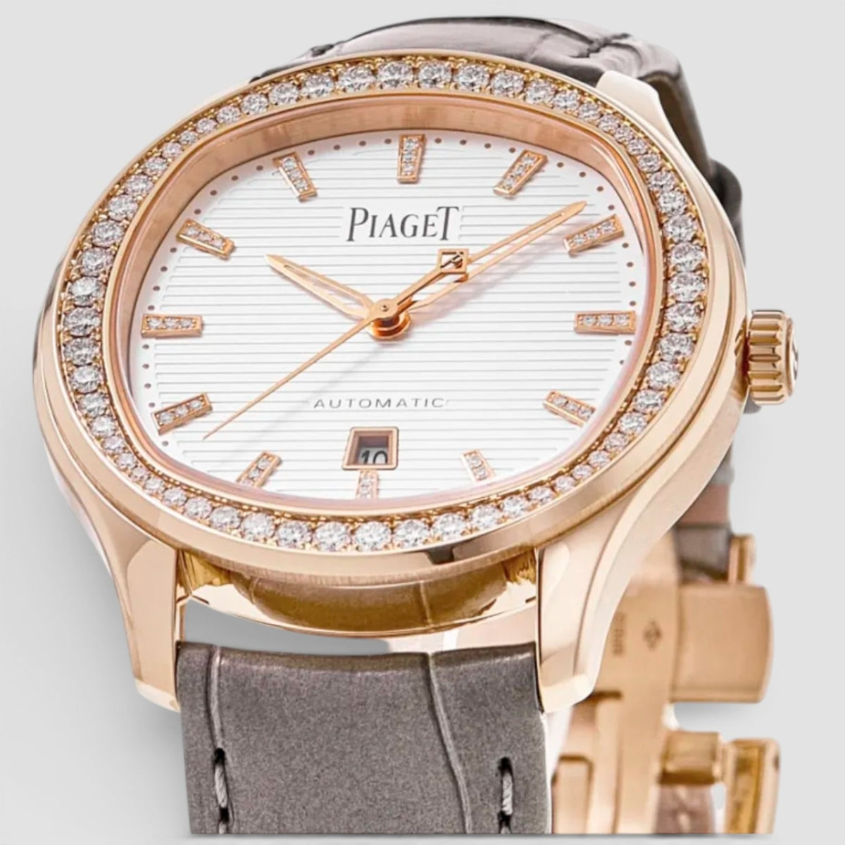 Polo Date 36mm 18K Rose Gold Diamond-Set Ladies’ Watch