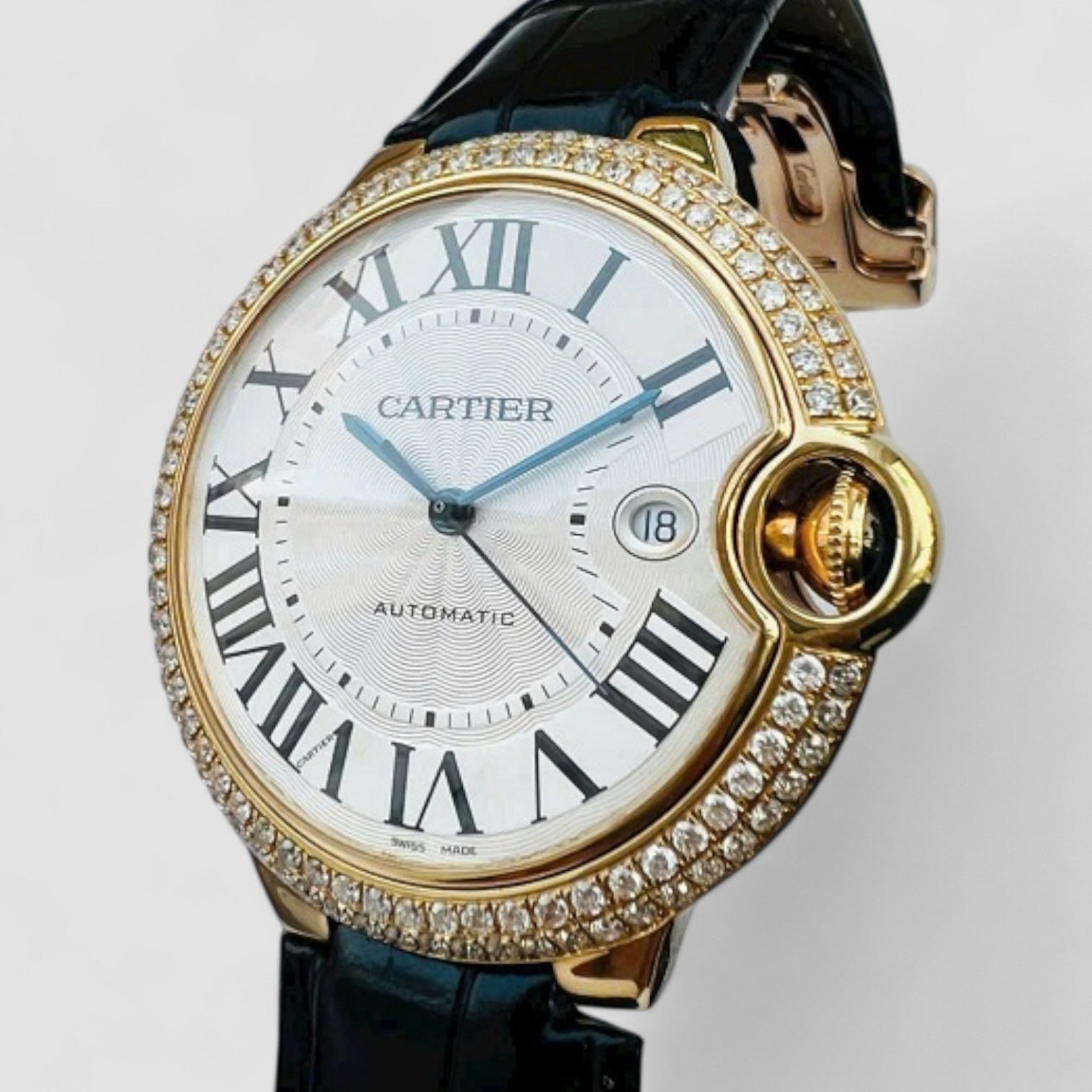BALLON BLEU 18k YELLOW GOLD 42MM DIAMOND ENCRUSTED WATCH