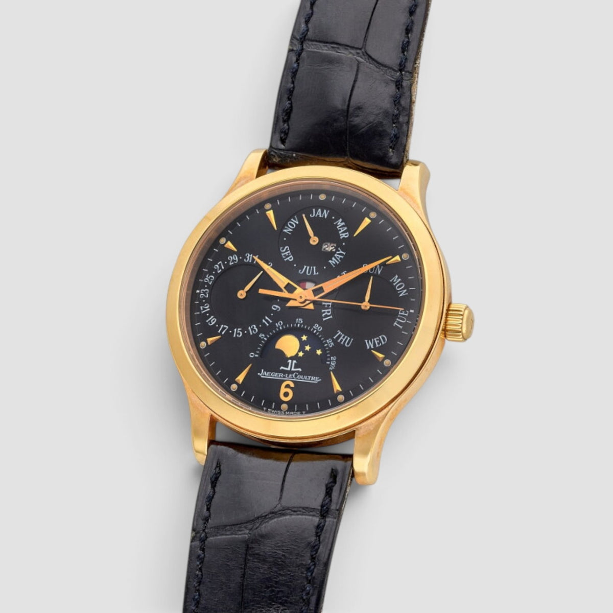 Master Control 37mm Rose Gold Perpetual Calendar Black Dial