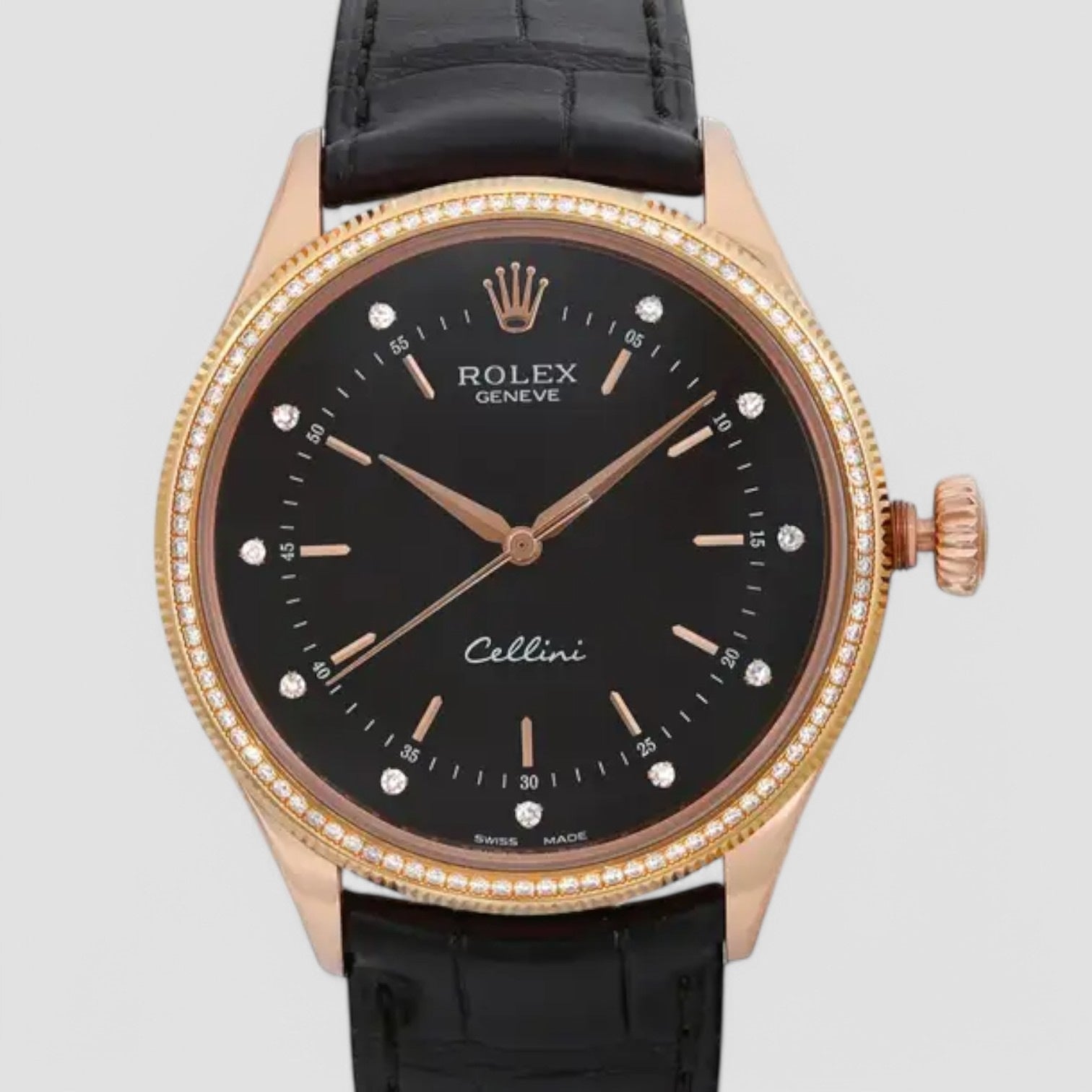 Cellini Time Automatic Chronometer Diamond Black Dial Men's Watch