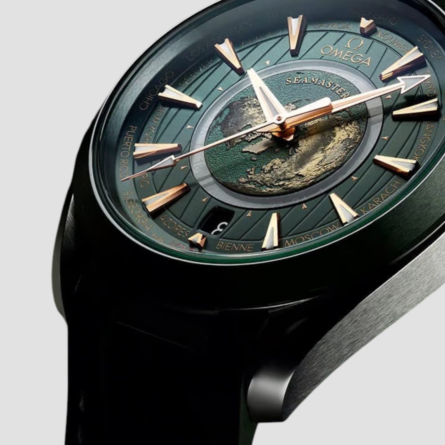 Aqua Terra 150M GMT Worldtimer Co-Axial 43mm Mens Watch