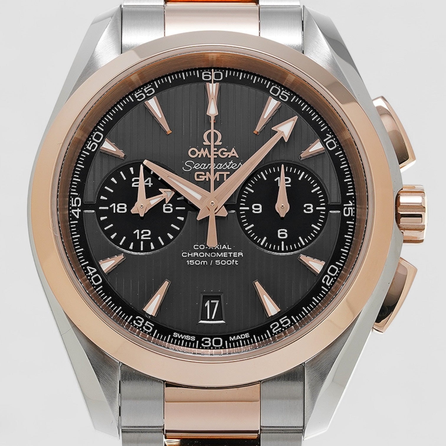 Aqua Terra GMT Steel Rose Gold Mens Watch